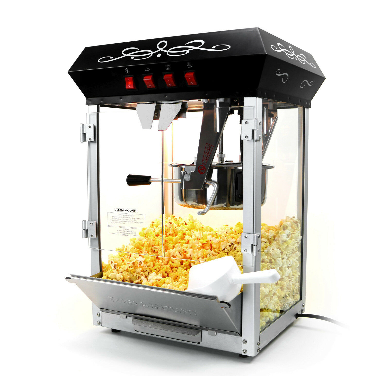 Paramount 8oz Popcorn Maker Machine - New Upgraded 8 Oz Hot Oil Popper [black]