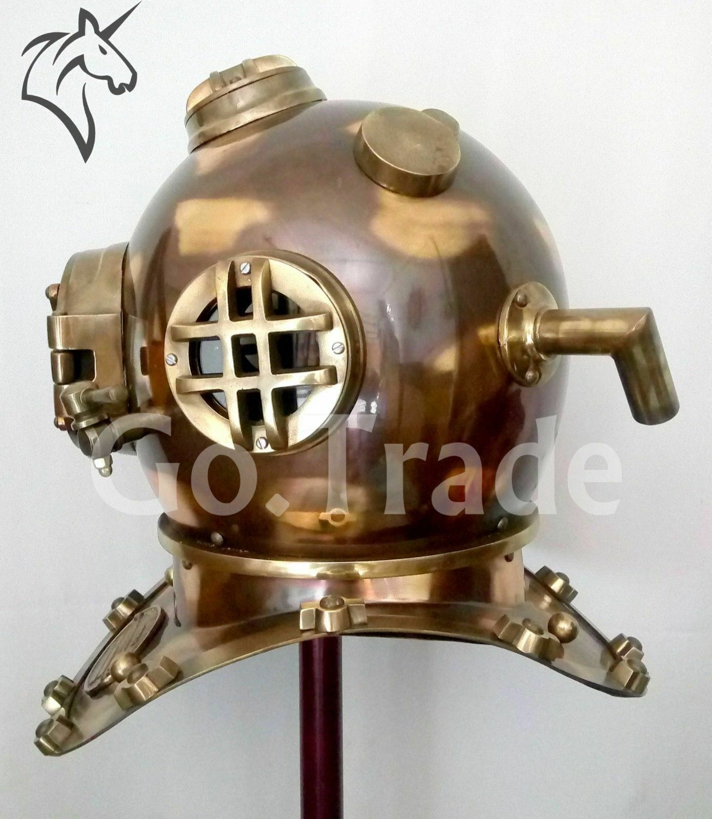 Us Navy Mark V Antique Diving Divers Helmet Brass Steel Full Size Maritime