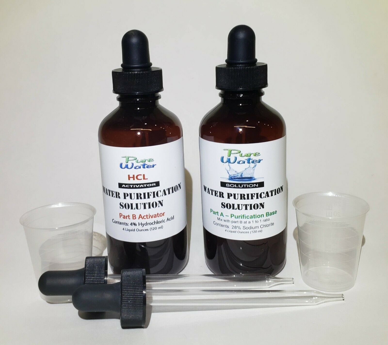 Water Purification - With Sodium Solution Using Hydrochloric Acid 8oz -make Cds