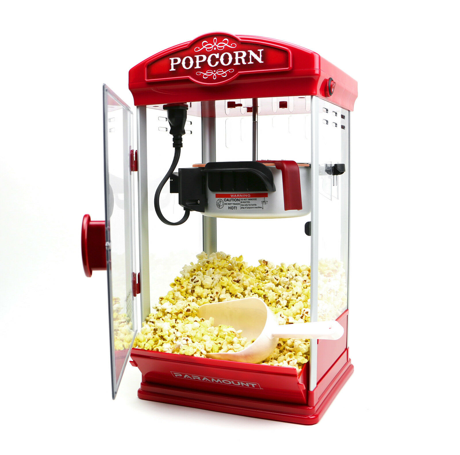 8oz Red Popcorn Maker Machine By Paramount - New 8 Oz Capacity Theater Popper